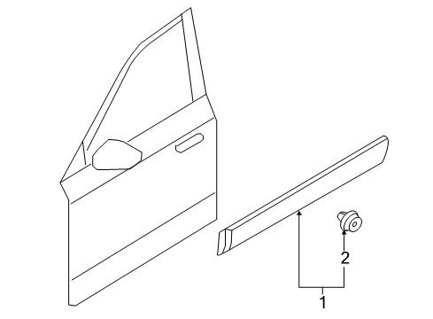 2022 Volvo XC90 Exterior Trim - Front Door Diagram 2