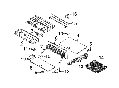 2006 Volvo XC90 Interior Trim - Rear Body Diagram 1