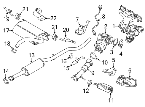 2017 Volvo V60 Cross Country Exhaust Components, Exhaust Manifold