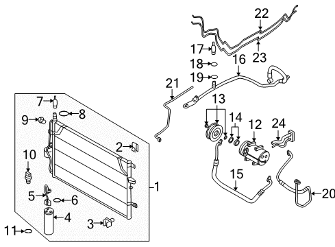 2009 Volvo XC90 Clutch & Pulley Diagram for 31250665
