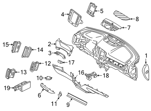 2023 Volvo C40 Recharge Cluster & Switches, Instrument Panel