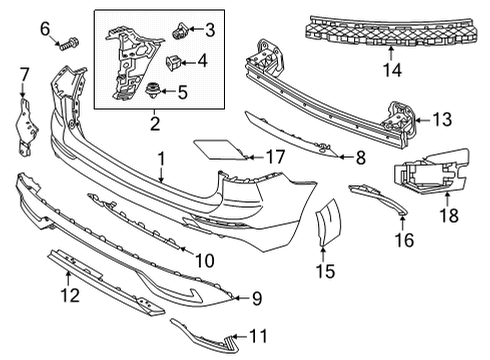 2023 Volvo XC60 Bumper & Components - Rear Diagram 2