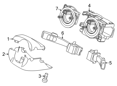 2009 Volvo S80 Shroud, Switches & Levers