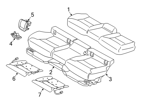 2023 Volvo S60 Rear Seat Components Diagram 2