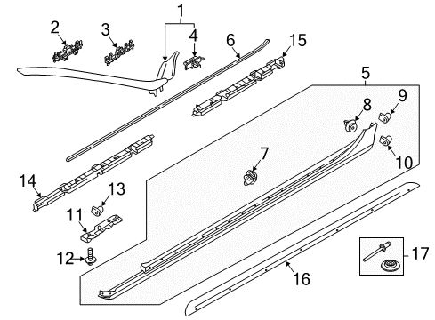 2018 Volvo V90 Cross Country Exterior Trim - Pillars, Rocker & Floor