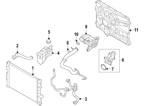 2021 Volvo XC60 Cooling System, Radiator, Water Pump, Cooling Fan Diagram 3