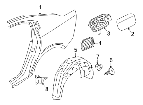 2019 Volvo S60 Quarter Panel & Components