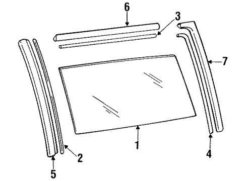 1997 Volvo 960 Quarter Panel - Glass & Hardware Diagram 2