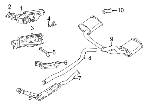 1998 Volvo V70 Exhaust Components Diagram 1