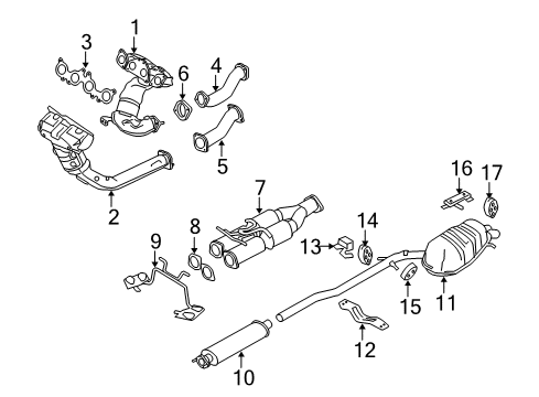 2007 Volvo XC90 Catalytic Converter Gasket Diagram for 30650974