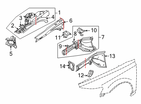 2013 Volvo C30 Structural Components & Rails