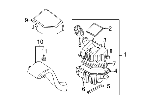 2008 Volvo XC90 Air Inlet Duct Diagram for 30741132