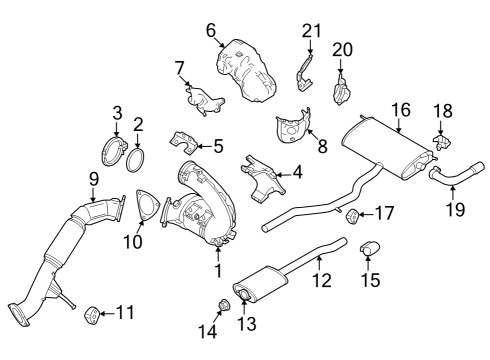 2023 Volvo XC90 Front Muffler Diagram for 32362153