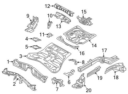 2019 Volvo S60 Rear Body - Floor & Rails