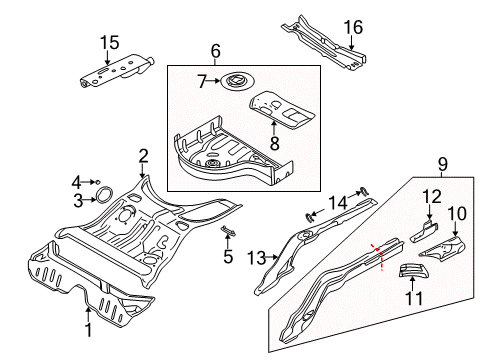 2002 Volvo S60 Rear Body - Floor & Rails