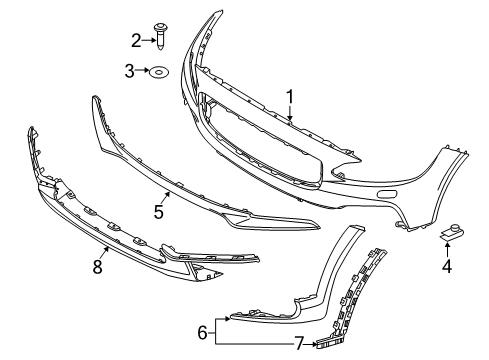2019 Volvo V90 Cross Country Bumper Cover, Osmium Gray Diagram for 39845328