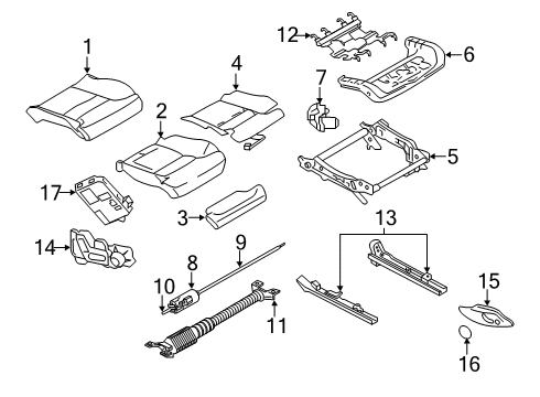 2019 Volvo S60 Front Seat Components Diagram 4