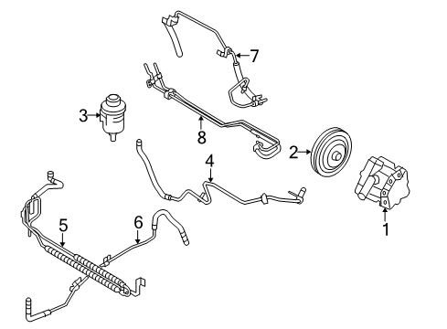 2008 Volvo V70 P/S Pump & Hoses, Steering Gear & Linkage Diagram 2