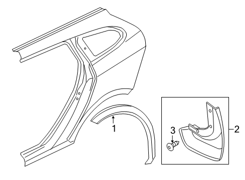 2017 Volvo V60 Cross Country Exterior Trim - Quarter Panel