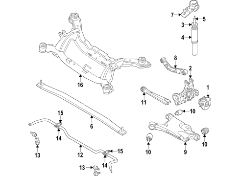 2020 Volvo XC60 Suspension Crossmember Diagram for 32315792