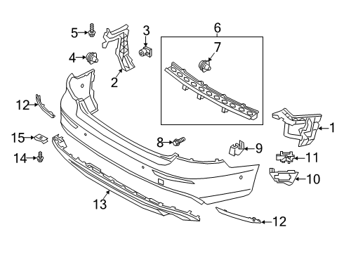 2019 Volvo S60 Rear Bumper & Components Diagram 4