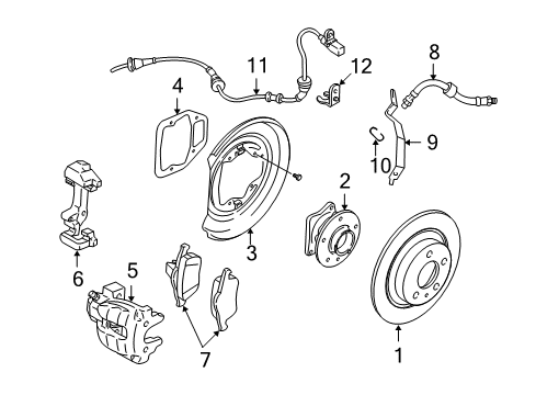2004 Volvo XC90 ABS Sensor, Passenger Side Diagram for 30773745