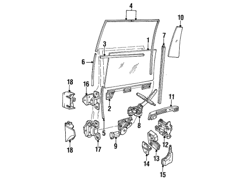 1988 Volvo 760 Rear Door - Glass & Hardware