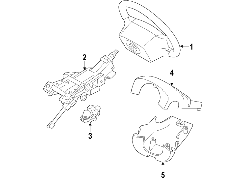 2009 Volvo C30 Steering Column & Wheel, Steering Gear & Linkage Diagram 1