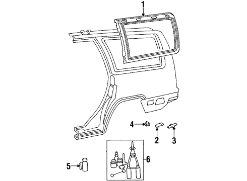 1995 Volvo 850 Glass & Hardware - Quarter Panel