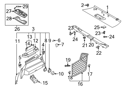 2004 Volvo XC90 Dome Lamp, Oak Diagram for 9476496