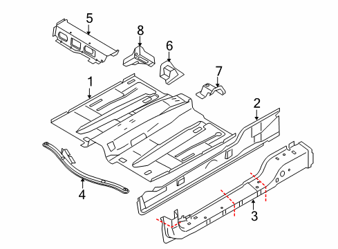 2009 Volvo C70 Pillars, Rocker & Floor - Floor & Rails