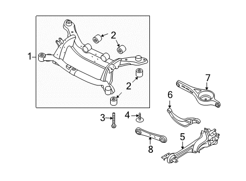 2010 Volvo XC70 Rear Suspension Components, Lower Control Arm, Upper Control Arm, Ride Control, Stabilizer Bar