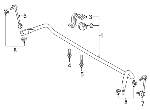 2019 Volvo XC90 Stabilizer Bar & Components - Front