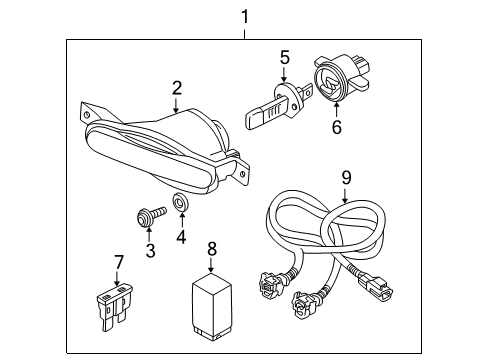 2005 Volvo V70 Fog Lamp, Front Diagram for 9190905