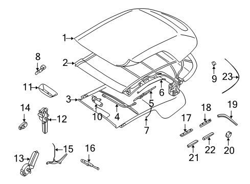 2003 Volvo C70 Top Cover & Components