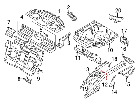 2003 Volvo C70 Rear Floor & Rails