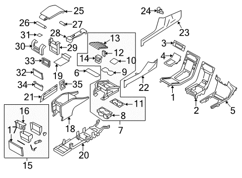 2009 Volvo S80 Center Console, Front Console
