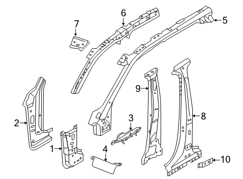 2018 Volvo V90 Cross Country Center Pillar, Hinge Pillar
