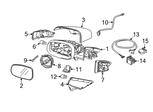 2007 Volvo V70 Outside Mirrors Diagram 3