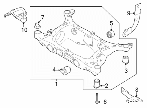 2022 Volvo XC40 Recharge Suspension Mounting - Rear Diagram 1