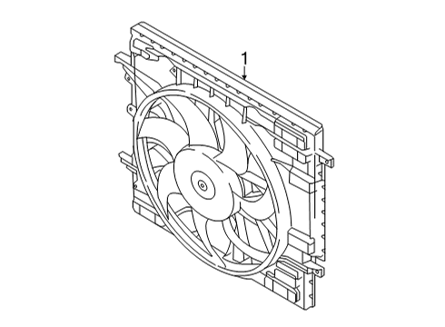 2022 Volvo XC60 Cooling System, Radiator, Water Pump, Cooling Fan Diagram 1