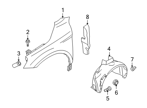 2017 Volvo XC60 Fender, Front Diagram for 31217976