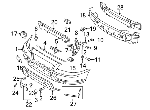 2007 Volvo V70 Bumper Cover, Brown Diagram for 8663712