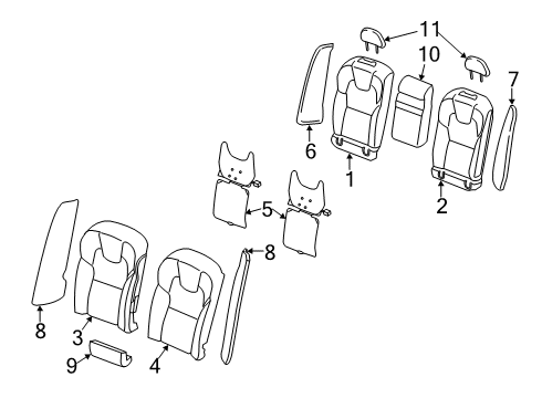 2021 Volvo V60 Cross Country Rear Seat Components Diagram 4