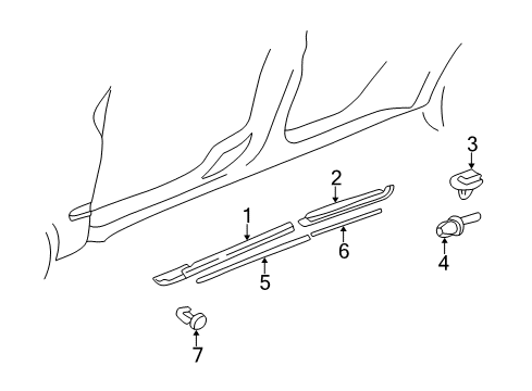 2002 Volvo S60 Exterior Trim - Pillars, Rocker & Floor