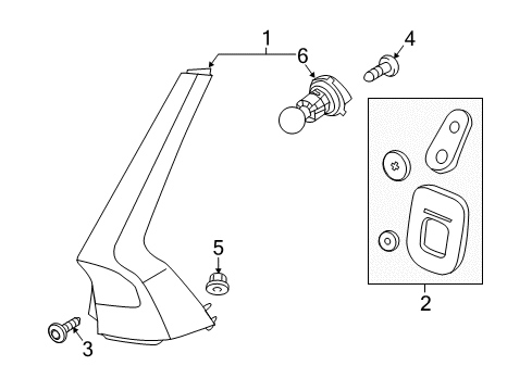 2021 Volvo V90 Tail Lamp, Driver Side Diagram for 32337134