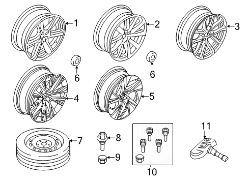 2021 Volvo XC90 Center Cap, Silver Diagram for 31454233