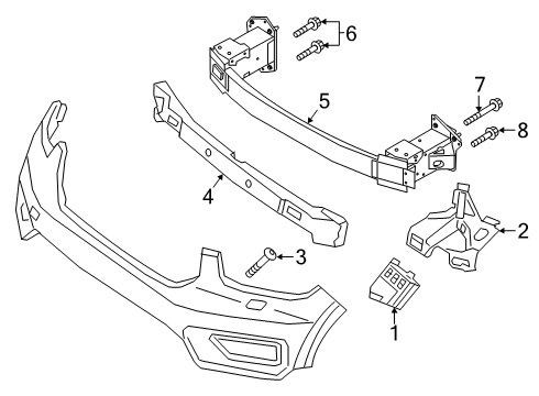 2021 Volvo XC40 Recharge Bumper & Components - Front Diagram 2