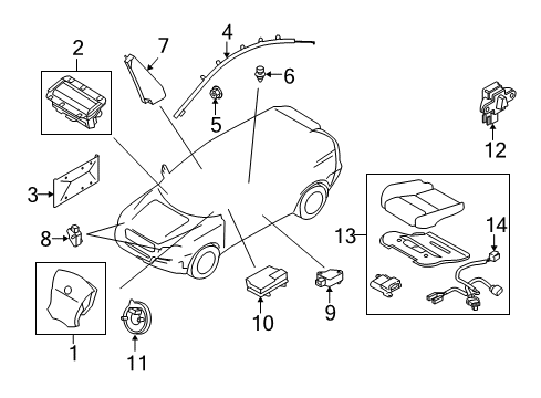 2009 Volvo S80 Air Bag Components