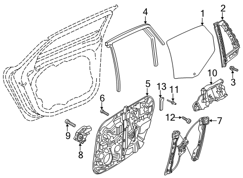 2023 Volvo V60 Cross Country Glass - Rear Door